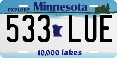 MN license plate 533LUE