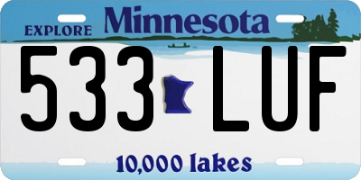 MN license plate 533LUF