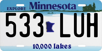 MN license plate 533LUH