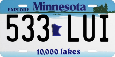 MN license plate 533LUI