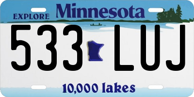 MN license plate 533LUJ