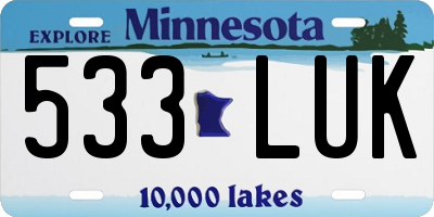 MN license plate 533LUK