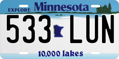 MN license plate 533LUN