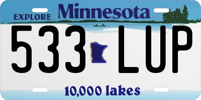 MN license plate 533LUP