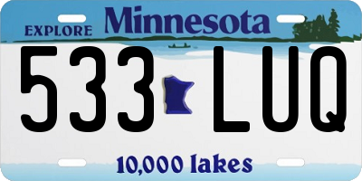 MN license plate 533LUQ