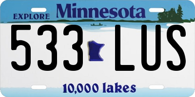 MN license plate 533LUS
