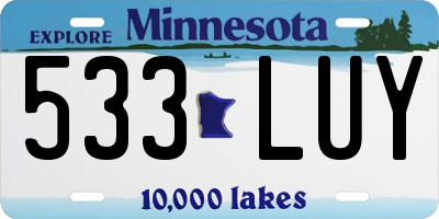 MN license plate 533LUY