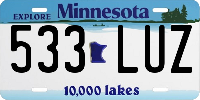 MN license plate 533LUZ