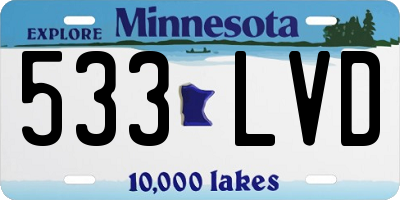 MN license plate 533LVD