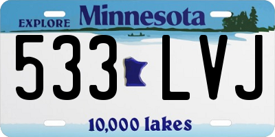 MN license plate 533LVJ