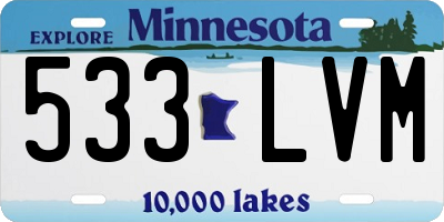 MN license plate 533LVM