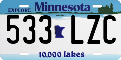 MN license plate 533LZC