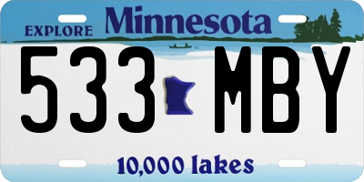 MN license plate 533MBY