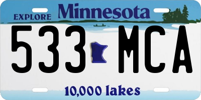 MN license plate 533MCA