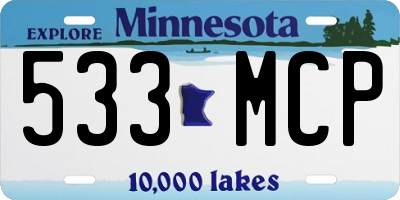 MN license plate 533MCP