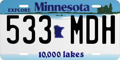MN license plate 533MDH