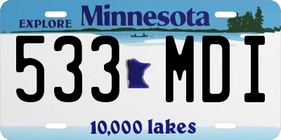 MN license plate 533MDI