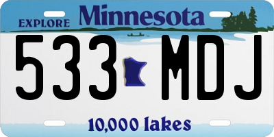 MN license plate 533MDJ