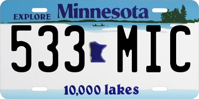 MN license plate 533MIC