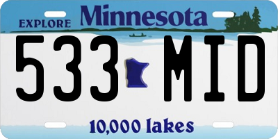MN license plate 533MID