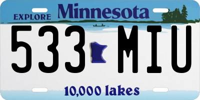 MN license plate 533MIU
