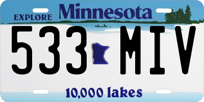 MN license plate 533MIV