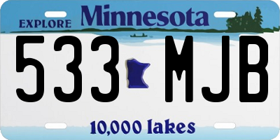 MN license plate 533MJB