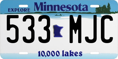 MN license plate 533MJC