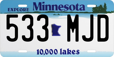 MN license plate 533MJD