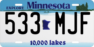 MN license plate 533MJF