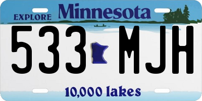 MN license plate 533MJH
