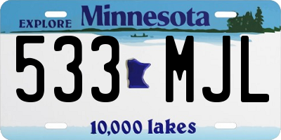 MN license plate 533MJL