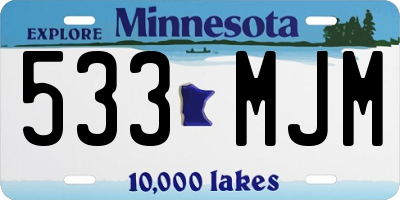 MN license plate 533MJM