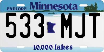 MN license plate 533MJT