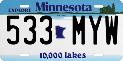 MN license plate 533MYW