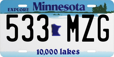 MN license plate 533MZG