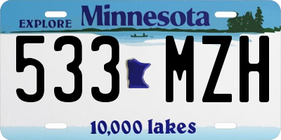 MN license plate 533MZH