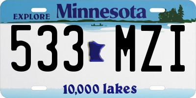 MN license plate 533MZI