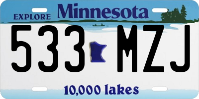 MN license plate 533MZJ