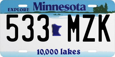 MN license plate 533MZK