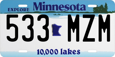 MN license plate 533MZM