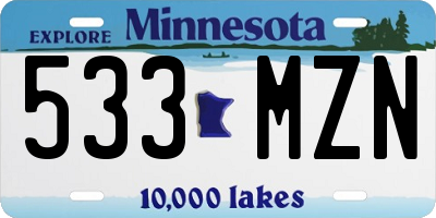 MN license plate 533MZN