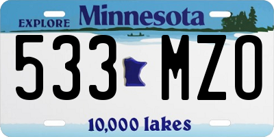 MN license plate 533MZO