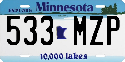 MN license plate 533MZP