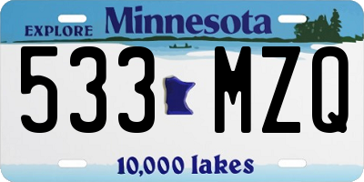 MN license plate 533MZQ