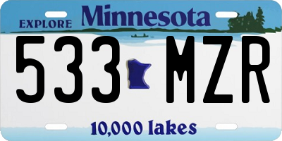 MN license plate 533MZR