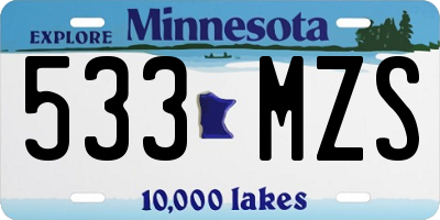 MN license plate 533MZS