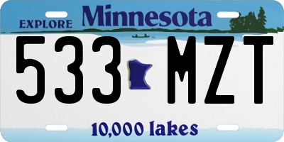 MN license plate 533MZT