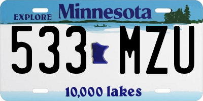 MN license plate 533MZU