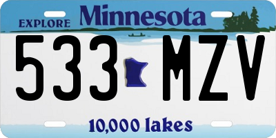 MN license plate 533MZV
